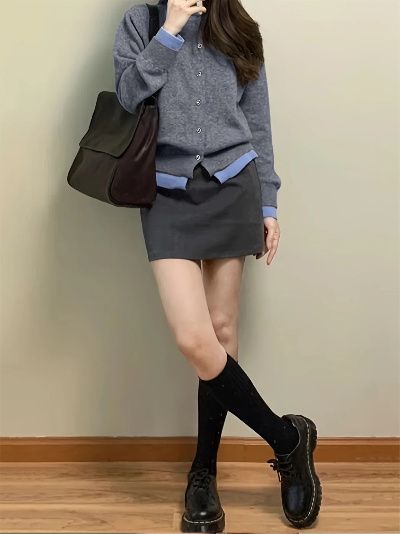 Gray Button-Up Cardigan